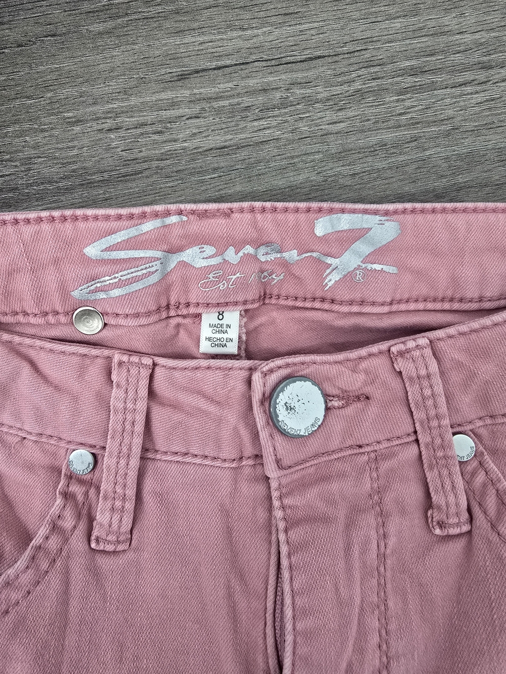 Seven7 Women's Pink High-Rise Jeans